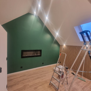 Photo de galerie - Aménagée une sacrée chambre  placo

 peinture panneau on bois sole 