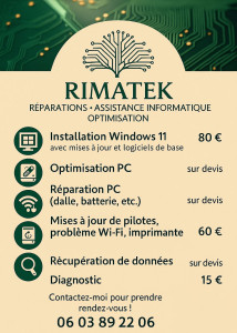 Photo de galerie - Tarifs informatique 