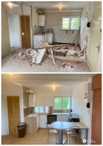 Photo de galerie - Rénovation complète d'un  appartement, changement menuiserie, placo, salle de bain ,cuisine , remise aux normes électriques etc..