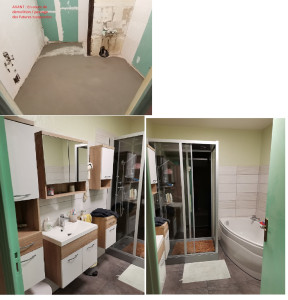 Photo de galerie - Avant apres refection complete SDB