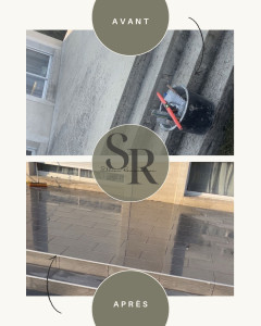 Photo de galerie - Transformation de terrasse niveau : WOW pour voir comment on est passés de “bof…” à “viens on fait un apéro direct !” Nouveau carrelage posé Ambiance instantanément modernisée  Spot officiel pour chiller tout l’été  Alors… team avant ou team après ? 