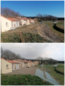 Photo de galerie - Engazonnement avec apport de terre
Et
Pose d'une toile de paillage anti germination 