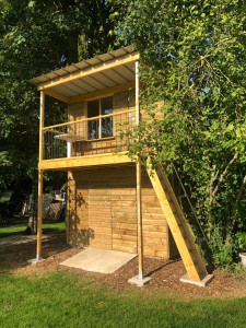Photo de galerie - 2022-réalisation d’une dalle, ainsi que d’une cabane de jardin avec étage