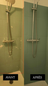 Photo de galerie - Peinture sur carrelage. 