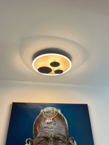 Photo de galerie - Lustre plat led connecté 