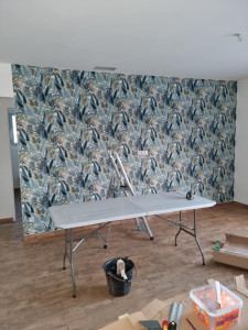 Photo de galerie - Pose de tapisserie à raccord 