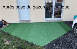 Photo de galerie - Pose de gazon synthétique 