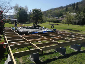 Photo de galerie - Pose de terrasse bois.
