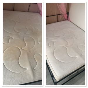 Photo de galerie - Avant-après nettoyage textile 