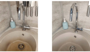 Photo de galerie - Lavabo impeccable, désinfecter !