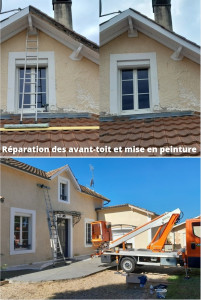 Photo de galerie - Réparation des avant-toit avec mise en peinture 