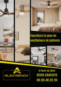Photo de galerie - Fourniture et pose de ventilateurs de plafonds 