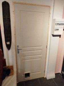 Photo de galerie - Changement de porte intérieure plus installation de passage pour chats