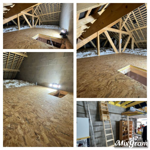 Photo de galerie - Isolation par soufflage et pose d'un plancher en OSB