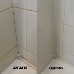 Photo de galerie - Rattrapage de joints de douche, sans javel !