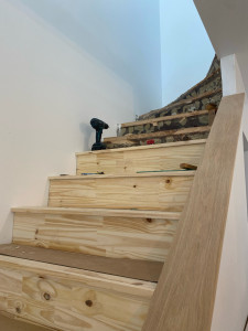 Photo de galerie - Réalisation d’un escalier en bois 
