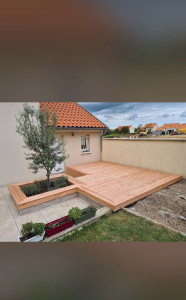 Photo de galerie - Terrasse en bois moderne, alliant élégance, confort