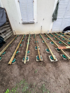 Photo de galerie - Préparation d’un terrassement en bois 