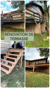 Photo de galerie - Rénovation d’une ossature de terrasse en Douglas