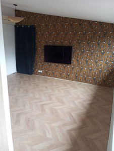 Photo de galerie - Pose de parquet pointe de Hongrie chez mon ami pour sa rénovation 