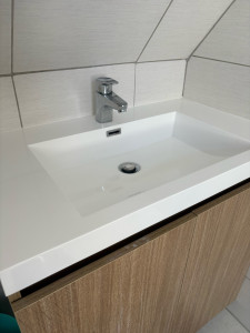 Photo de galerie - Pose mitigeur lavabo avec meuble suspendu