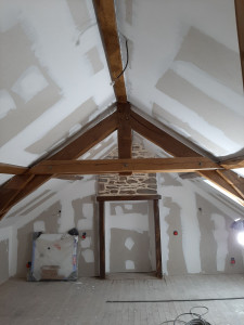Photo de galerie - Avant poncage des joints et mise en peinture