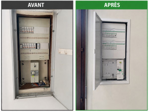 Photo de galerie - Remplacement d'un tableau électrique encastré 