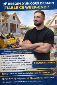 Photo de galerie - Déménagement, bricolage, tonte, aides et bien d’autres ! 
