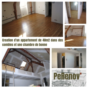 Photo de galerie - Transformation de combles et chambre de bonne en un appartement T1 bis. Réalisation de l’ensemble des travaux ainsi que la conception globale de l’ensemble.