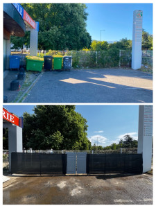 Photo de galerie - Afin d'améliorer l'image de marque et l'esthétique des abords d'un supermarché local, nos équipes ont conçu et installé un cache-poubelles sur mesure.
