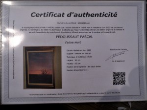 Photo de galerie - Toutes toiles avec certificat d'authenticité délivré par site indépendant : expositionpeinture.com
