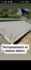 Photo de galerie - Terrassement plus dalle béton 
