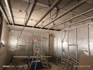 Photo de galerie - Isolation et ferraillage faux plafond et doublage en Optima