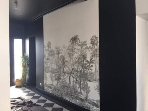 Photo de galerie - Mise en peinture et pose d un revêtement mural 