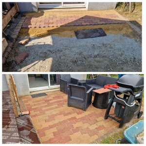 Photo de galerie - Réalisation d'une terrasse en pavé autobloquant 