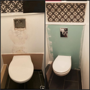 Photo de galerie - Remplacement de WC suspendu + habillage | Isneauville 