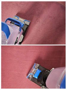 Photo de galerie - Avant apres d'un shampouinage de sol type moquette ayant subit les joies d'enfants et de chats