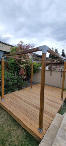 Photo de galerie - Pose d'une terrasse en bois exotique - chantier terminé