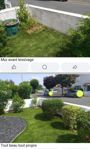 Photo de galerie - Peinture extérieure après nettoyage des murs