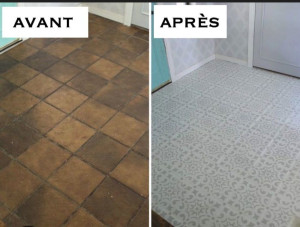 Photo de galerie - Pose de carrelage. 