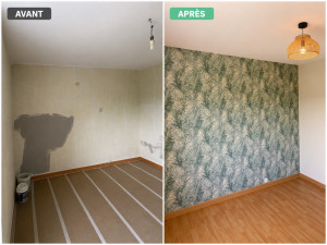Photo de galerie - Pose d’une tapisserie 