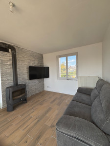 Photo de galerie - Rénovation d’une pièce de vie avec isolation, placo, peinture, sol et mobilier 