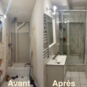 Photo de galerie - Voici encore un travail réalisé par moi dans une salle de bain. Le propriétaire en a été très satisfait.