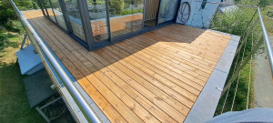 Photo de galerie - Fabrication d'une terasse sur plot sur toit-terasse
