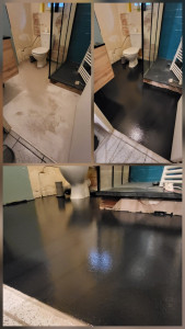 Photo de galerie - Ragréage + Résine sol de salle de bain. Les murs + douche vont être refait par la suite. 