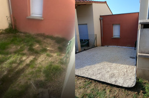 Photo de galerie - Création d'un coin détente pour valoriser une partie d'un jardin.