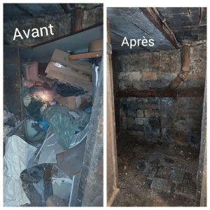 Photo de galerie - Photos avant et après le débarras d'une cave