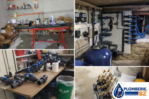 Photo de galerie - Préparation et raccordement de panoplies en PVC pression.