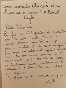 Photo de galerie - Des mots de remerciements en fin d'année scolaire 