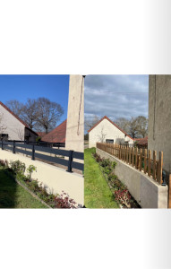 Photo de galerie - Pose de clôture et mise en peinture du muret ✅